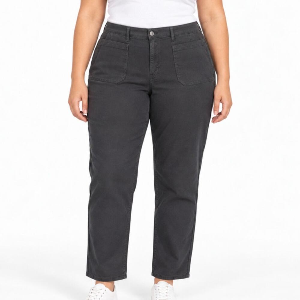 Lane Bryant Black Relaxed Straight Jeans NWT Womens Plus Size 28 Patch Pocket